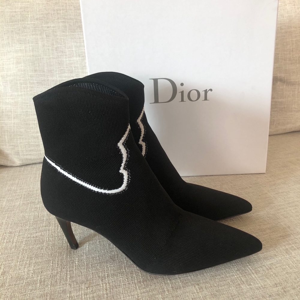 NWT Christian Dior Jacquard Knit Boots. Sz. 38